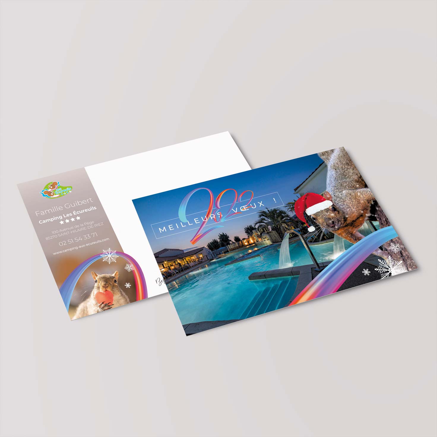 Cartes postales et cartes de voeux personnalisée pour un camping en Vendée