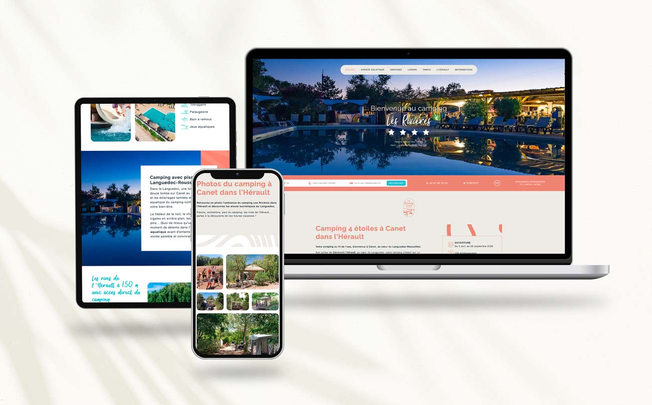 Réalisation de site internet pour les campings dasn l'Hérault
